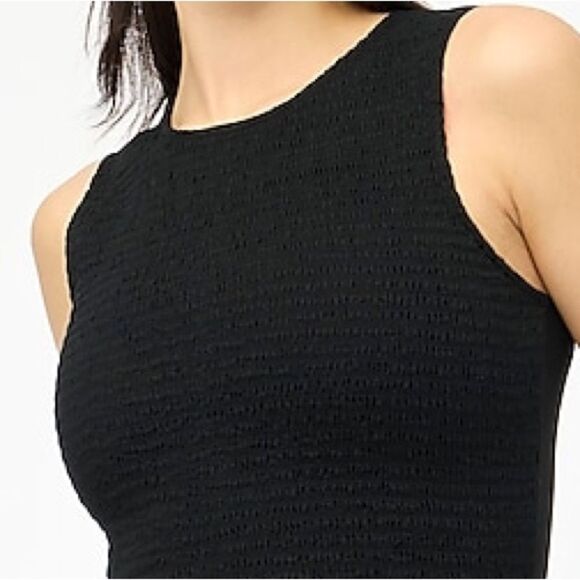 J Crew Factory NWT Smocked Midi Dress Size Petite Small in Black | 100% Cotton - Picture 2 of 9